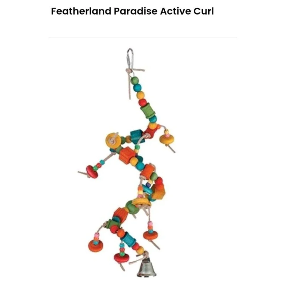 Caitec Featherland Paradise Bird Toy Bundle Flex Ladder & Active Curl Toy NWT